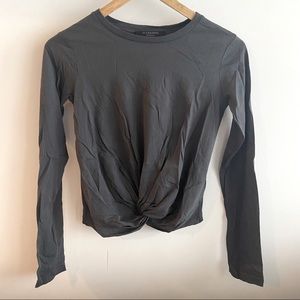 All Saints Cropped Carme Long Sleeve Teeshirt